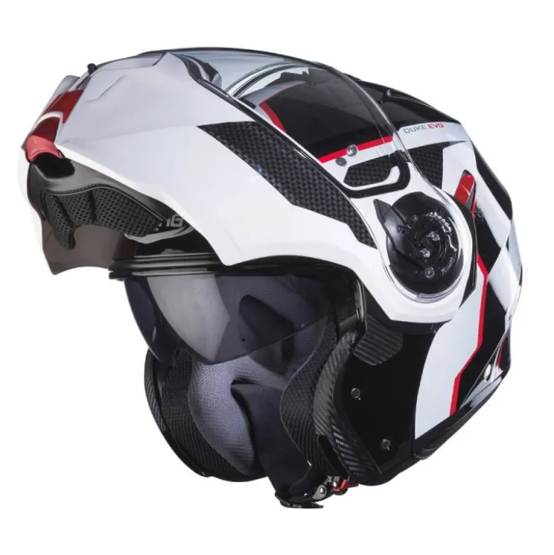 Casco Modulare Caberg Duke Evo Move Bianco Nero Rosso