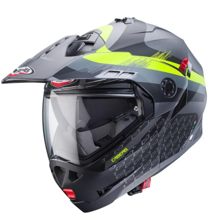 Casco Modulare Caberg Tourmax X Sarabe Antracite Opaco Nero Giallo