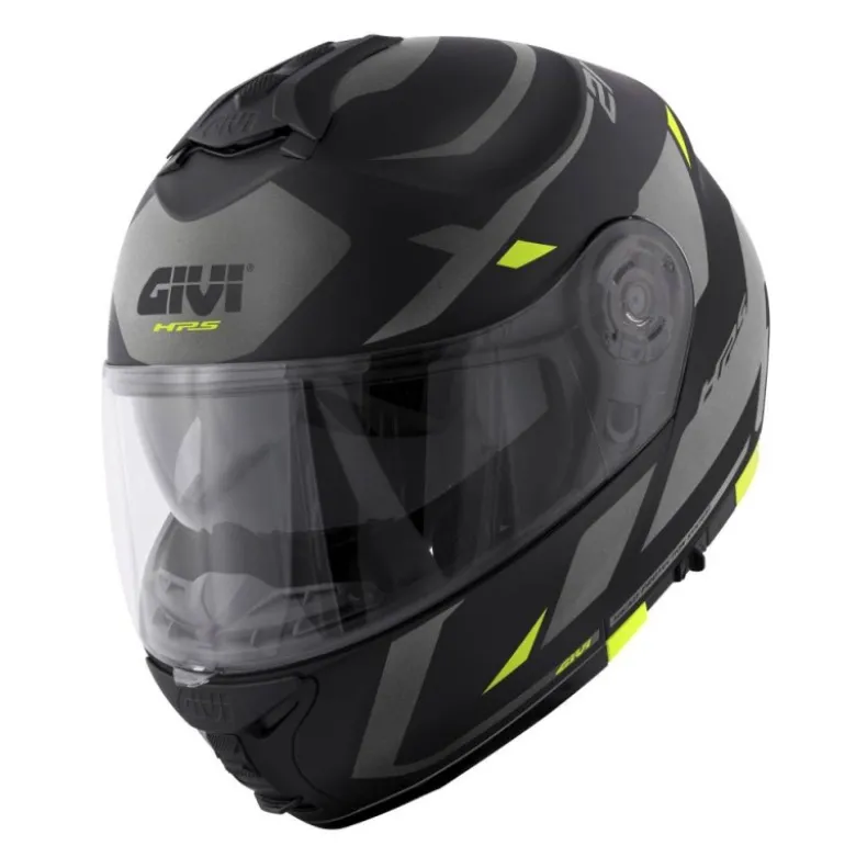 Casco Modulare Givi X.21 Evo Number Nero Opaco Titanio Giallo