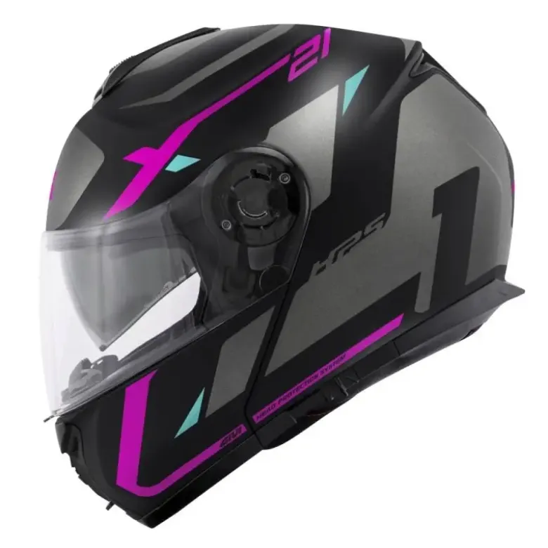Casco Modulare Givi X.21 Evo Number Nero Opaco Titanio Rosa