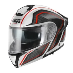 Casco Modulare Givi X.50 Fiber Graphic Hologram Bianco Nero Rosso Fluo