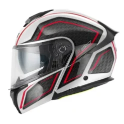 Casco Modulare Givi X.50 Fiber Graphic Hologram Bianco Nero Rosso Fluo