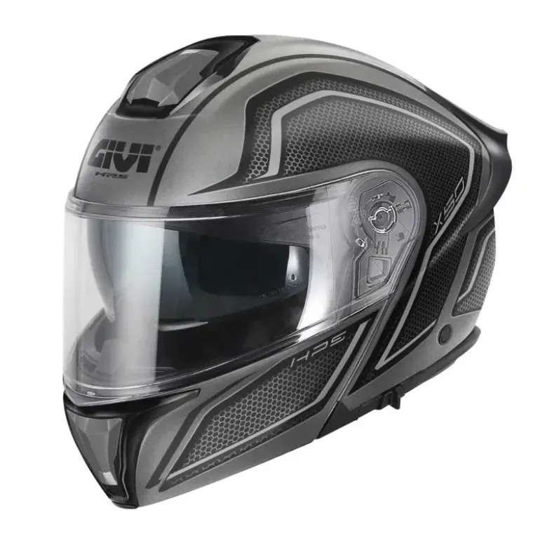Casco Modulare Givi X.50 Fiber Graphic Hologram Titanio Nero Grigio Opaco