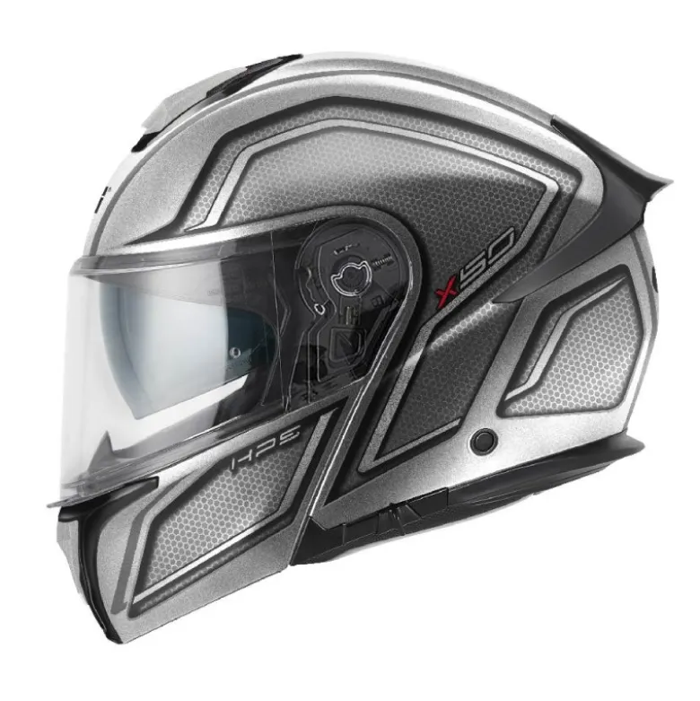Casco Modulare Givi X.50 Fiber Hologram Silver Nero Titanio