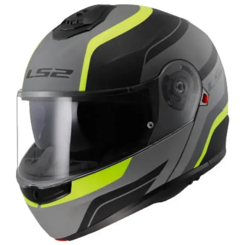 Casco Modulare Ls2 FF908 Strobe II Monza Nero Opaco H-V Giallo