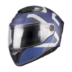 Casco Modulare Mt Helmets Fu404Sv Atom 2 C2 Sv Dexter Grigio Viola Bianco Opaco