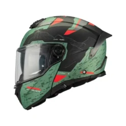 Casco Modulare Mt Helmets Fu404Sv Atom 2 C6 Sv Highlands Verde Nero Opaco
