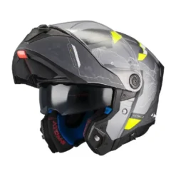 Casco Modulare Mt Helmets Fu404Sv Atom 2 E2 Sv Highlands Grigio Giallo Opaco