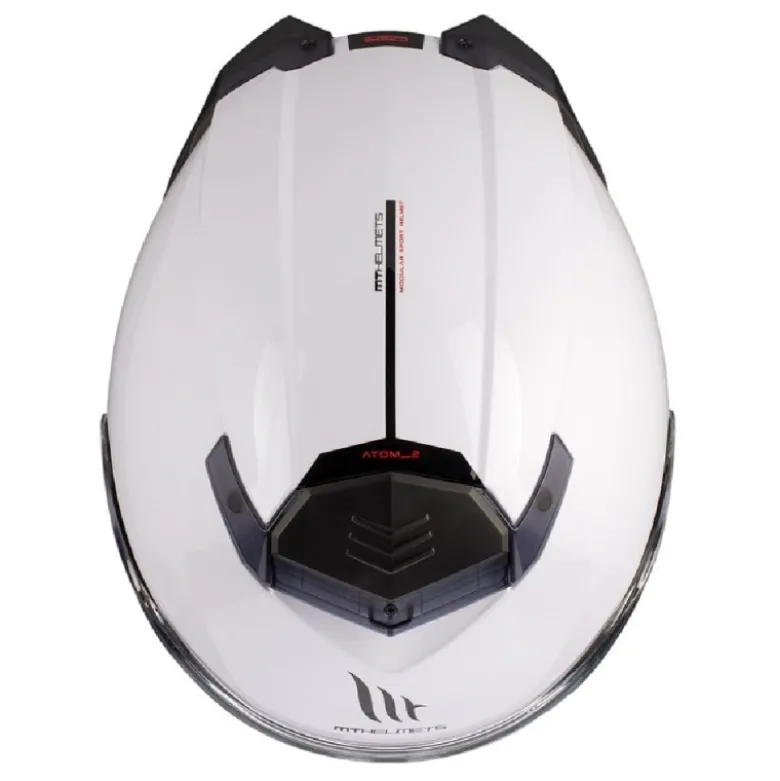Casco Modulare Mt Helmets Fu404Sv Atom 2 Sv A0 Solid Lucido Bianco