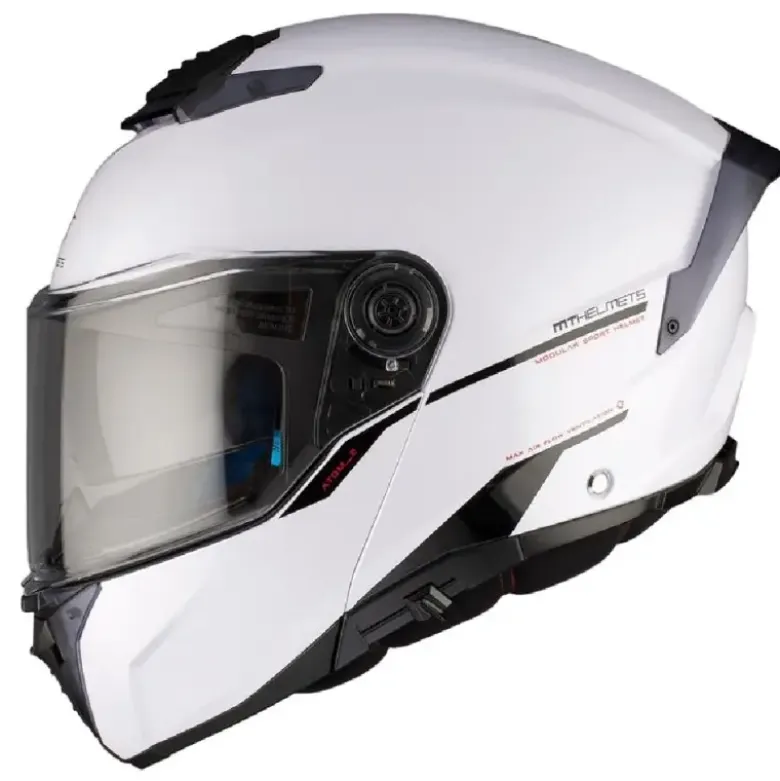 Casco Modulare Mt Helmets Fu404Sv Atom 2 Sv A0 Solid Lucido Bianco