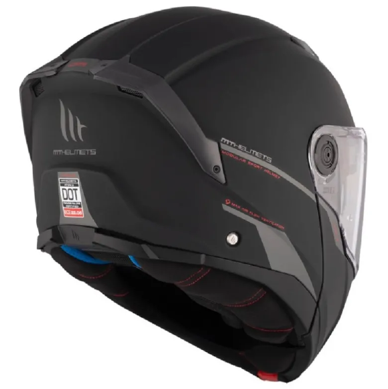 Casco Modulare Mt Helmets Fu404Sv Atom 2 Sv A1 Solid Opaco Nero