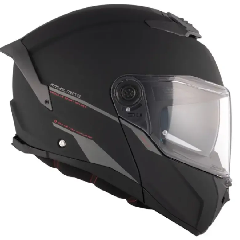 Casco Modulare Mt Helmets Fu404Sv Atom 2 Sv A1 Solid Opaco Nero