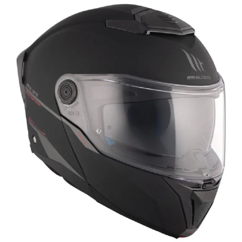 Casco Modulare Mt Helmets Fu404Sv Atom 2 Sv A1 Solid Opaco Nero