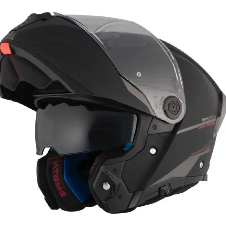 Casco Modulare Mt Helmets Fu404Sv Atom 2 Sv A1 Solid Opaco Nero