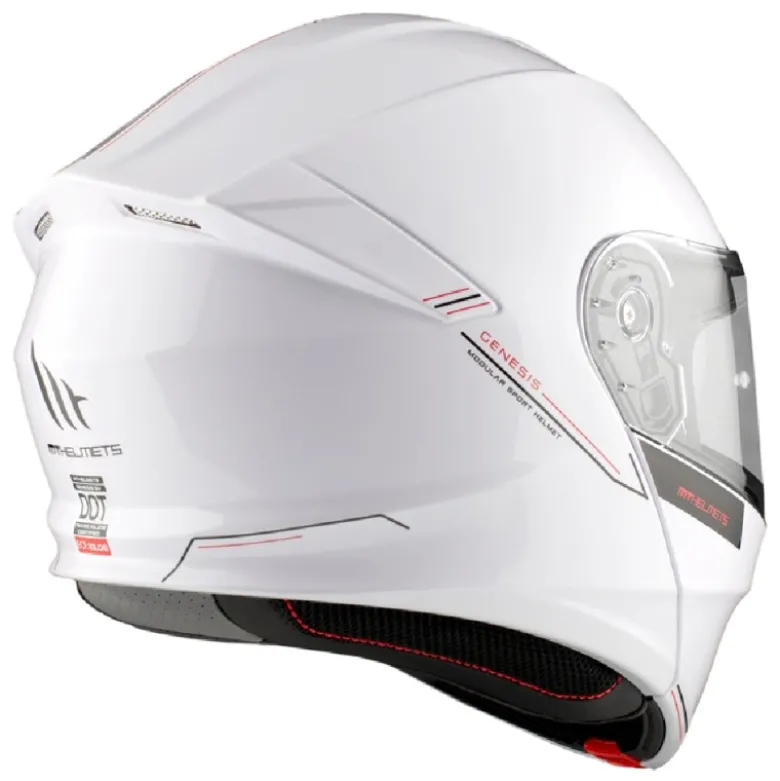 Casco Modulare Mt Helmets Fu935Sv Genesis A0 Sv Solid Lucido Bianco