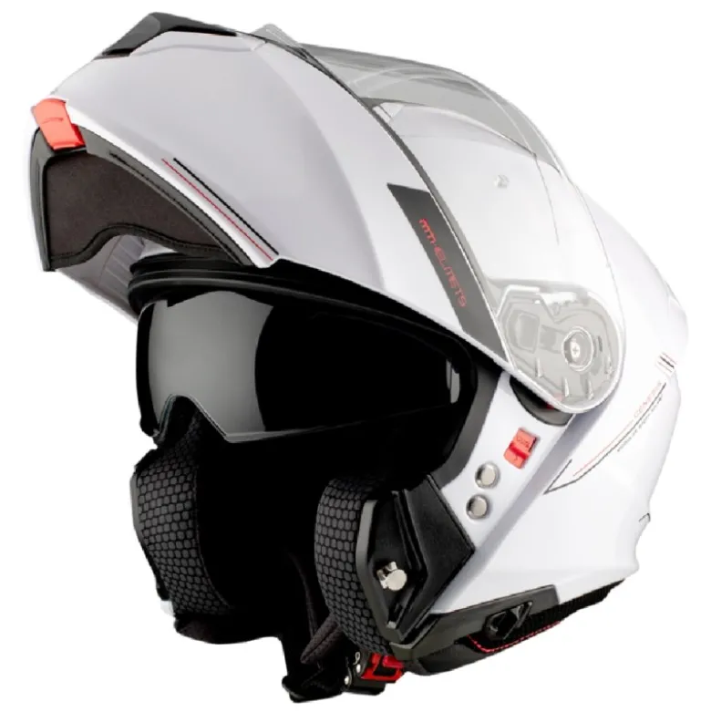 Casco Modulare Mt Helmets Fu935Sv Genesis A0 Sv Solid Lucido Bianco