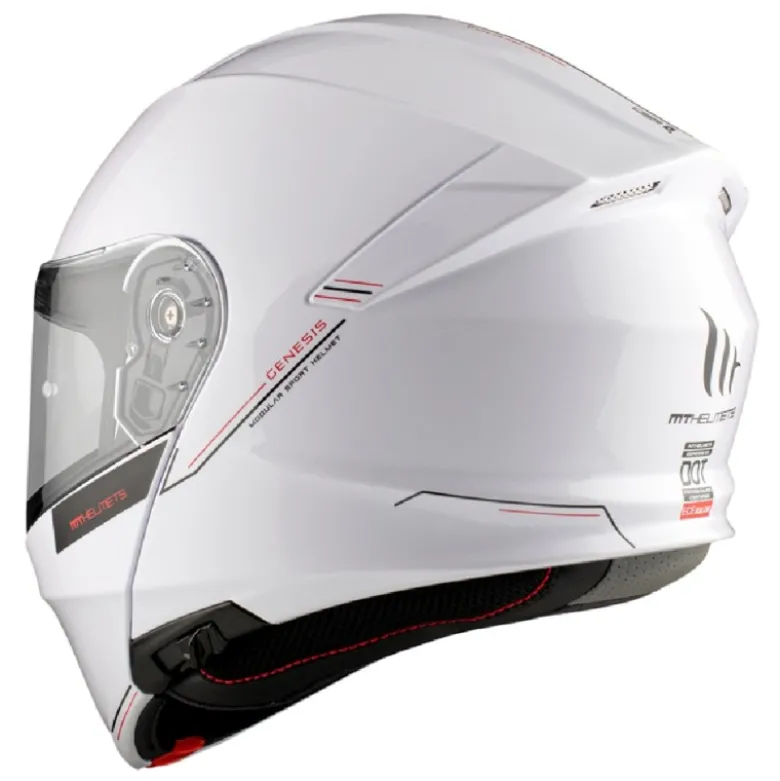 Casco Modulare Mt Helmets Fu935Sv Genesis A0 Sv Solid Lucido Bianco