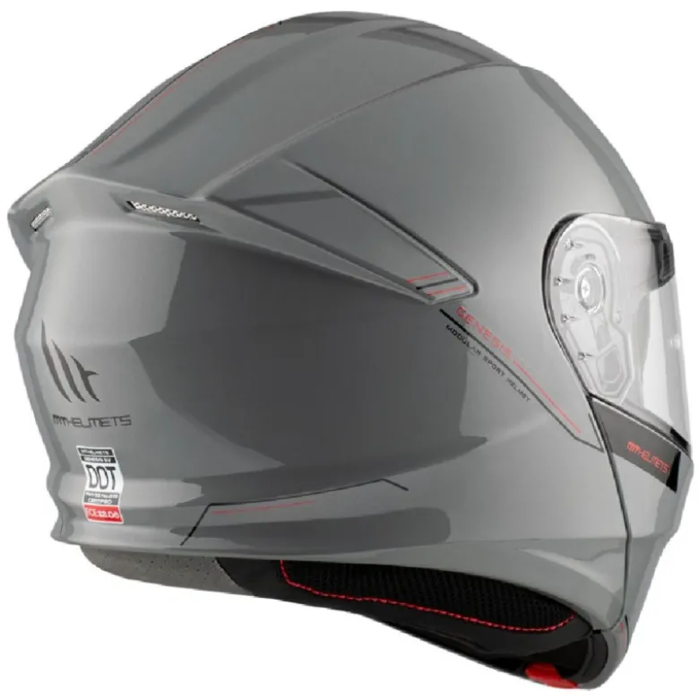 Casco Modulare Mt Helmets Fu935Sv Genesis Sv Solid A12 Lucido Grigio