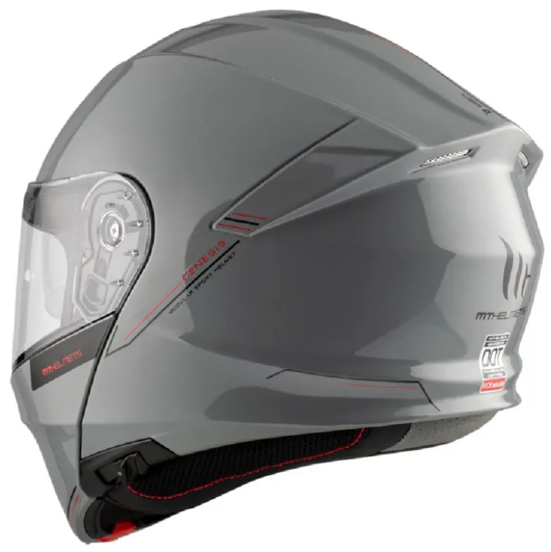 Casco Modulare Mt Helmets Fu935Sv Genesis Sv Solid A12 Lucido Grigio