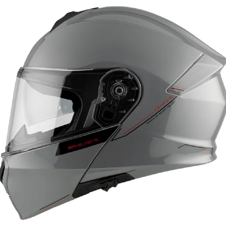 Casco Modulare Mt Helmets Fu935Sv Genesis Sv Solid A12 Lucido Grigio