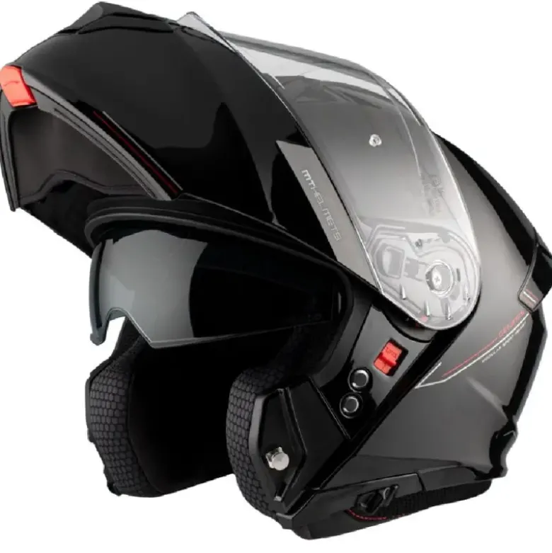 Casco Modulare Mt Helmets Fu935Sv Genesis Sv Solid A1 Lucido Nero