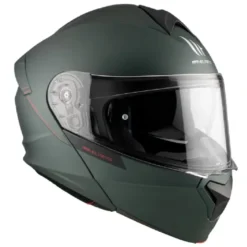 Casco Modulare Mt Helmets  Fu935Sv Genesis Sv Solid A6 Opaco Verde Opaco