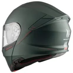 Casco Modulare Mt Helmets  Fu935Sv Genesis Sv Solid A6 Opaco Verde Opaco