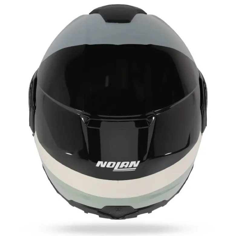 Casco Modulare Nolan N90-3 06 Blocco 354 Nero Avorio Antracite Verde Grigio Lucido