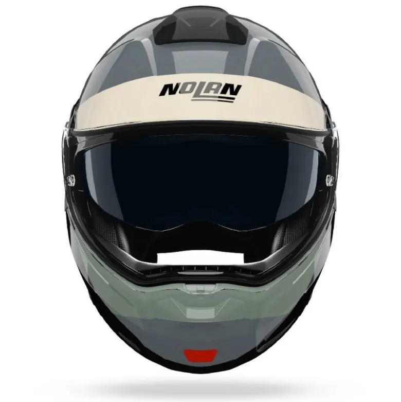 Casco Modulare Nolan N90-3 06 Blocco 354 Nero Avorio Antracite Verde Grigio Lucido