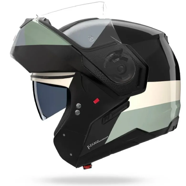Casco Modulare Nolan N90-3 06 Blocco 354 Nero Avorio Antracite Verde Grigio Lucido