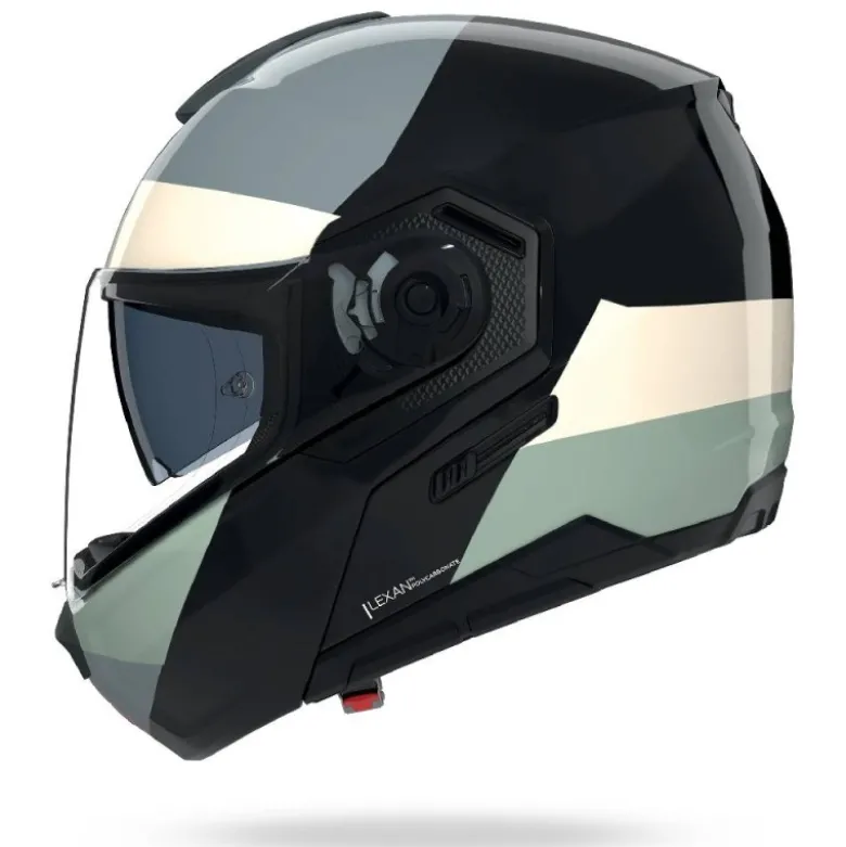 Casco Modulare Nolan N90-3 06 Blocco 354 Nero Avorio Antracite Verde Grigio Lucido