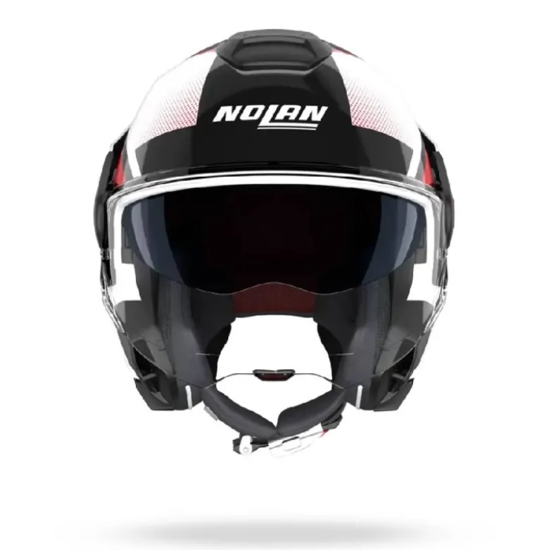 Casco Modulare Nolan N120-1 Ciclone 363 Bianco Nero Rosso