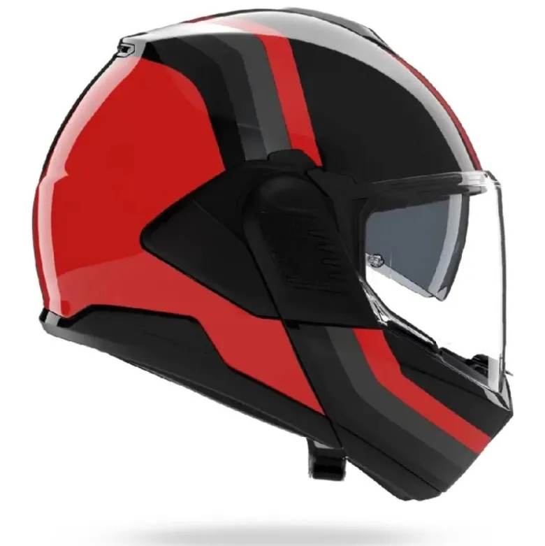 Casco Modulare Nolan N120-1 Lineo 351 Nero Rosso Grigio