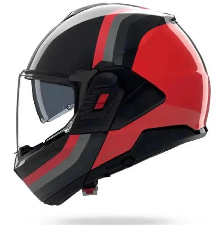 Casco Modulare Nolan N120-1 Lineo 351 Nero Rosso Grigio