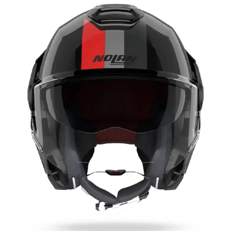Casco Modulare Nolan N120-1 Lineo 351 Nero Rosso Grigio