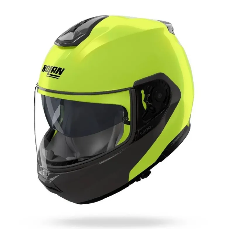 Casco Modulare Nolan N100-6 Mivedi 329 Verde Impulso Nero Lucido