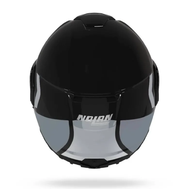 Casco Modulare Nolan N90-3 06 Roboto 348 Nero Argento Bianco Lucido