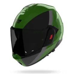 Casco Modulare Nolan N120-1 Verniciatura Speciale 354 Verde Metallo Nero Grigio Lucido