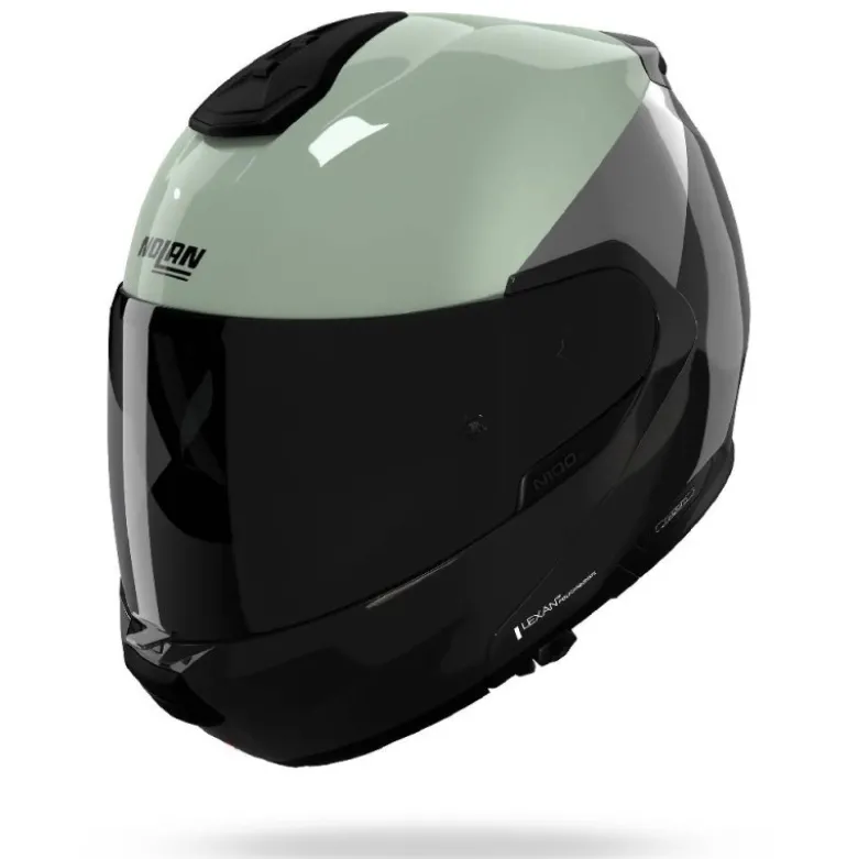 Casco Modulare Nolan N100-6 Verniciature Speciale 356 Verde Grigio Nero Antracite Opaco