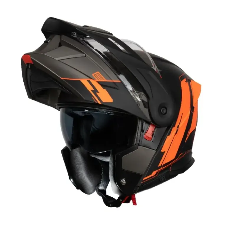 Casco Modulare Origine Adventure Cyborg Arancione Fluo Titanio Opaco