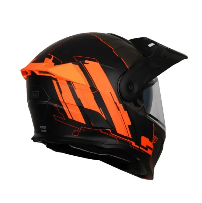 Casco Modulare Origine Adventure Cyborg Arancione Fluo Titanio Opaco
