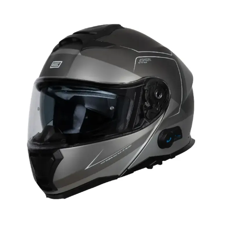 Casco Modulare Origine Logic BT Privilege Nero Bianco Titanio Opaco Con Interfono BL A2 Integrato
