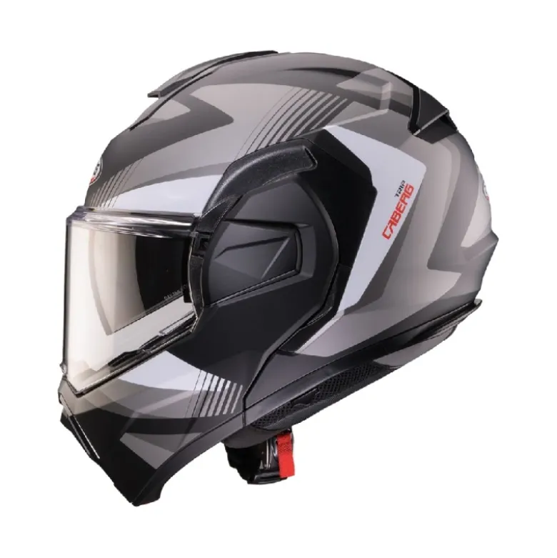 Casco Modulare Reversibile Caberg Trip Lunar Nero Grigio Bianco Opaco