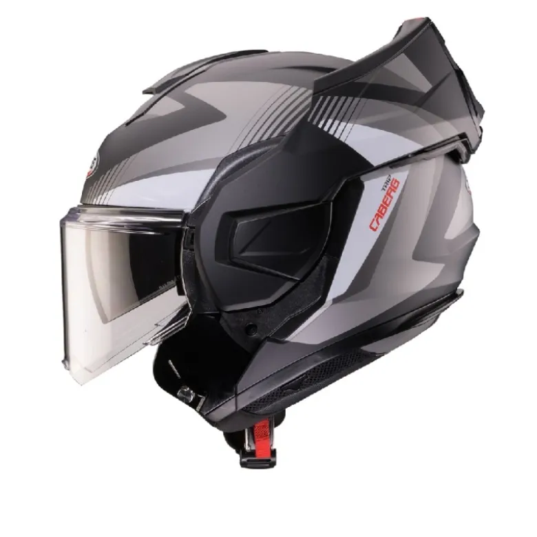 Casco Modulare Reversibile Caberg Trip Lunar Nero Grigio Bianco Opaco