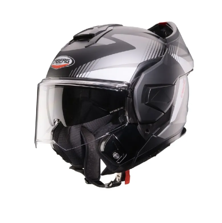 Casco Modulare Reversibile Caberg Trip Lunar Nero Grigio Bianco Opaco