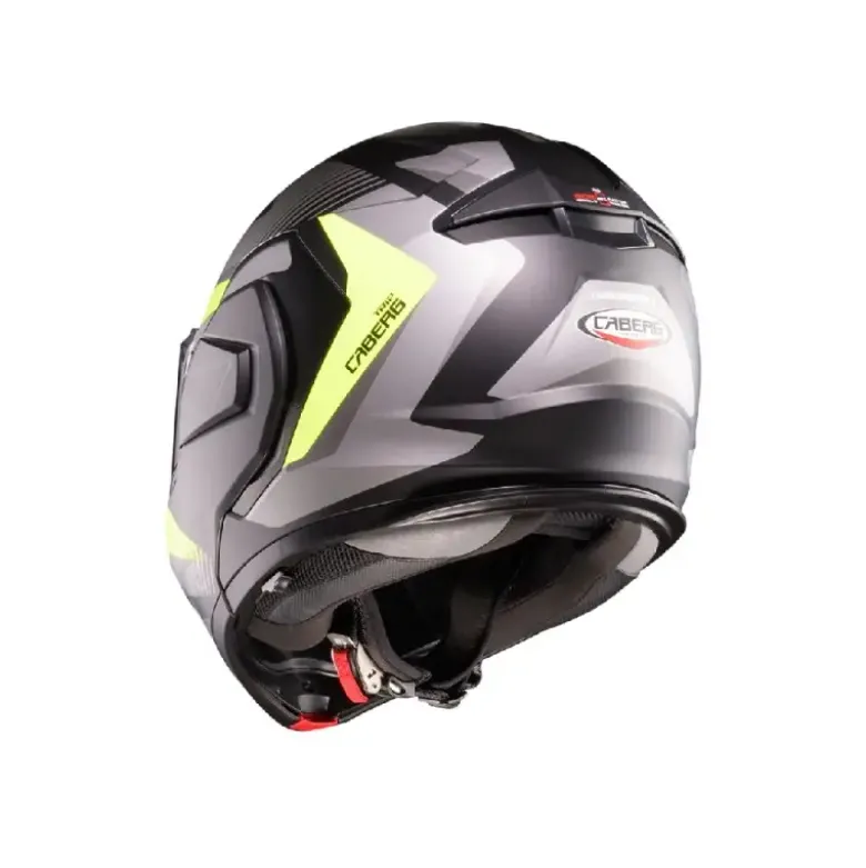 Casco Modulare Reversibile Caberg Trip Lunar Nero Grigio Giallo Fluo Opaco