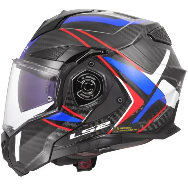 Casco Modulare Reversibile Carbonio Ls2 FF901 Advant X C FUTURE II Bianco Blu