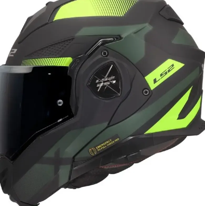 Casco Modulare Reversibile FF901 Ls2 Advant X Nova Nero Giallo Opaco