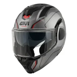 Casco Modulare Reversibile Givi X.36 Fiber Pulse Titanio Nero Rosso