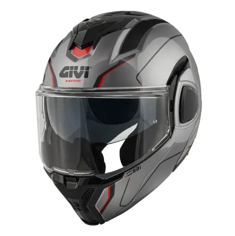 Casco Modulare Reversibile Givi X.36 Fiber Pulse Titanio Nero Rosso